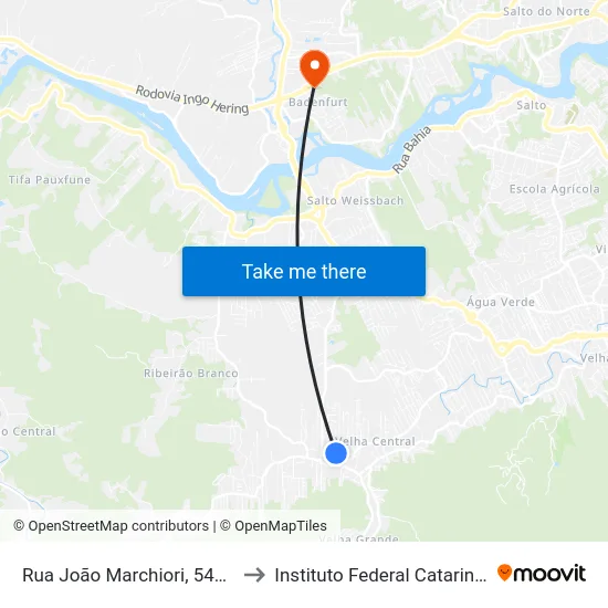 Rua João Marchiori, 541-827 to Instituto Federal Catarinense map