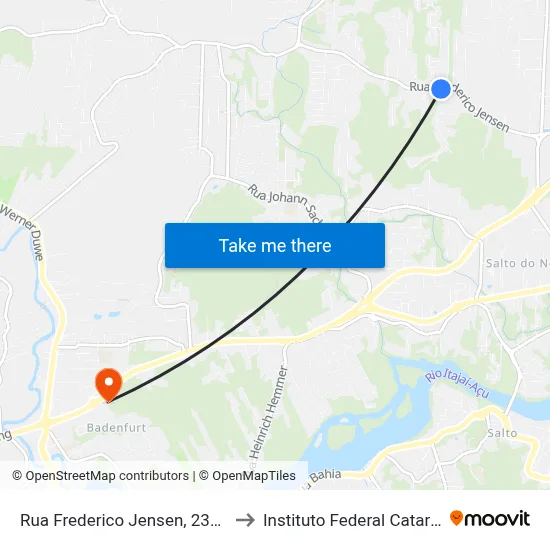 Rua Frederico Jensen, 2341-2359 to Instituto Federal Catarinense map