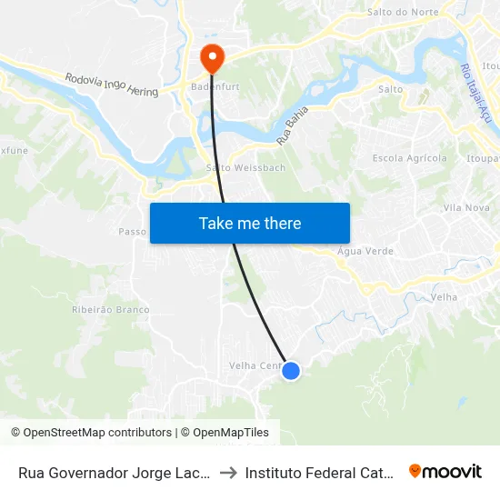 Rua Governador Jorge Lacerda, 188 to Instituto Federal Catarinense map