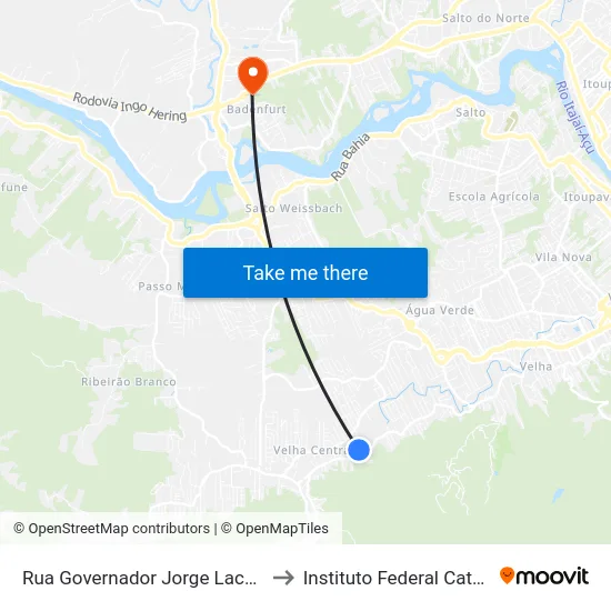 Rua Governador Jorge Lacerda, 2365 to Instituto Federal Catarinense map