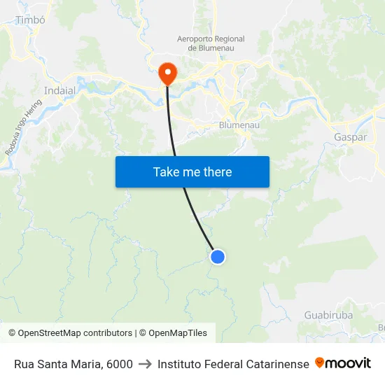Rua Santa Maria, 6000 to Instituto Federal Catarinense map