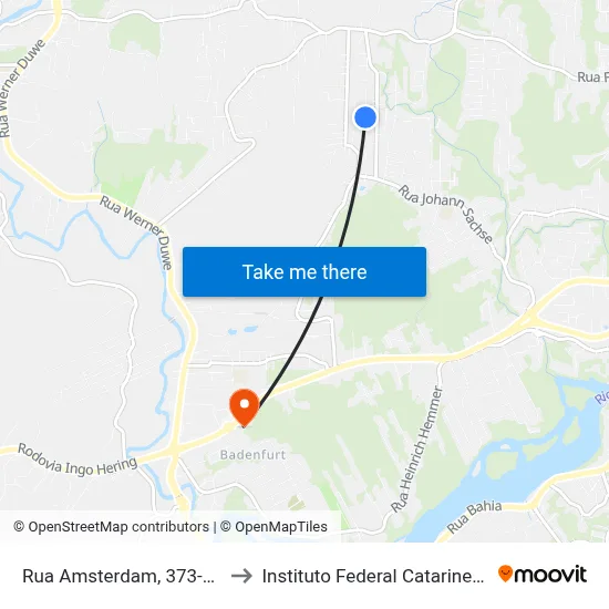 Rua Amsterdam, 373-941 to Instituto Federal Catarinense map