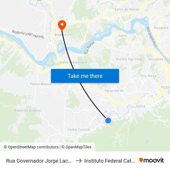 Rua Governador Jorge Lacerda, 1130 to Instituto Federal Catarinense map