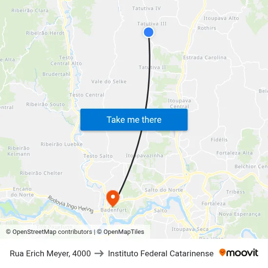 Rua Erich Meyer, 4000 to Instituto Federal Catarinense map
