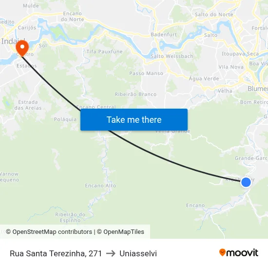 Rua Santa Terezinha, 271 to Uniasselvi map