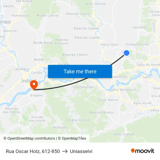 Rua Oscar Holz, 612-850 to Uniasselvi map