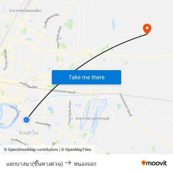 แยกบางนา(ขึ้นทางด่วน) to หนองจอก map