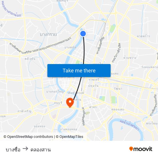 บางซื่อ to คลองสาน map