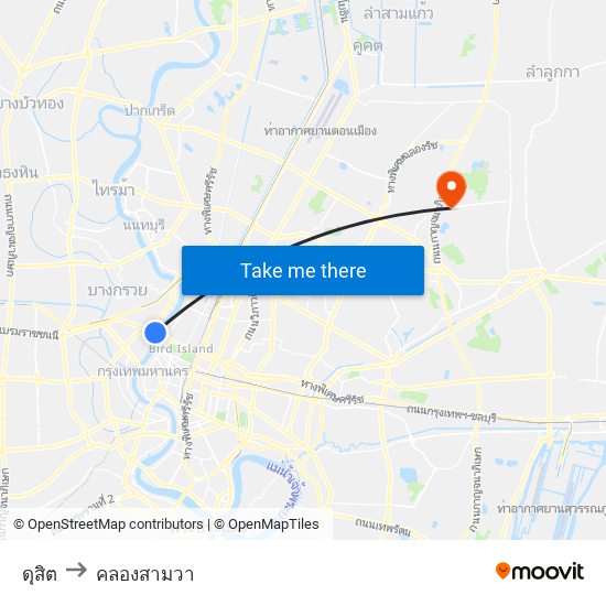 ดุสิต to คลองสามวา map