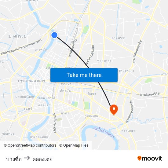 บางซื่อ to คลองเตย map