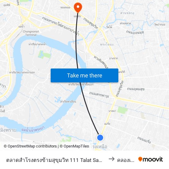 ตลาดสำโรงตรงข้ามสุขุมวิท 111 Talat Samrong to คลองเตย map