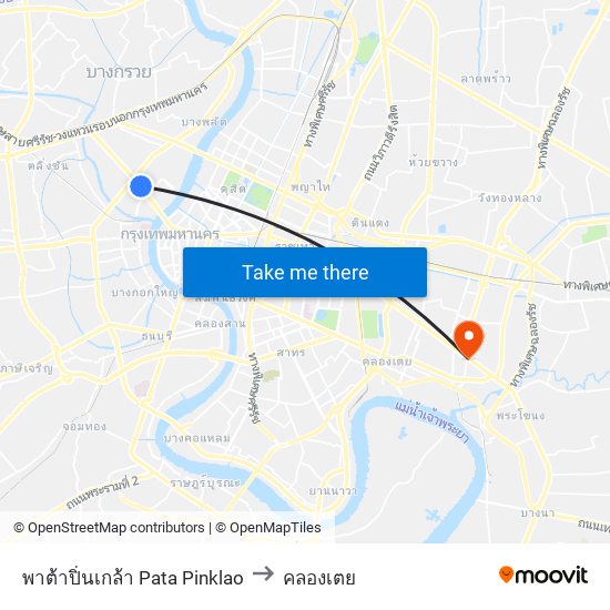 พาต้าปิ่นเกล้า Pata Pinklao to คลองเตย map