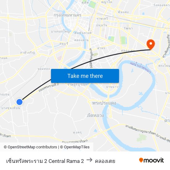 เซ็นทรัลพระราม 2 Central Rama 2 to คลองเตย map