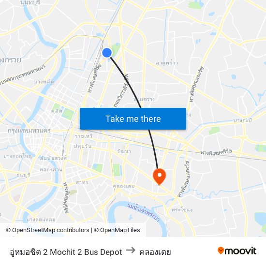 อู่หมอชิต 2 Mochit 2 Bus Depot to คลองเตย map