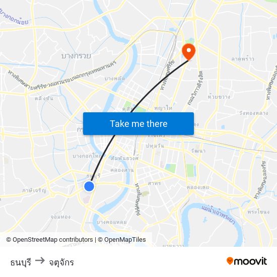 ธนบุรี to จตุจักร map