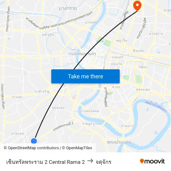 เซ็นทรัลพระราม 2 Central Rama 2 to จตุจักร map