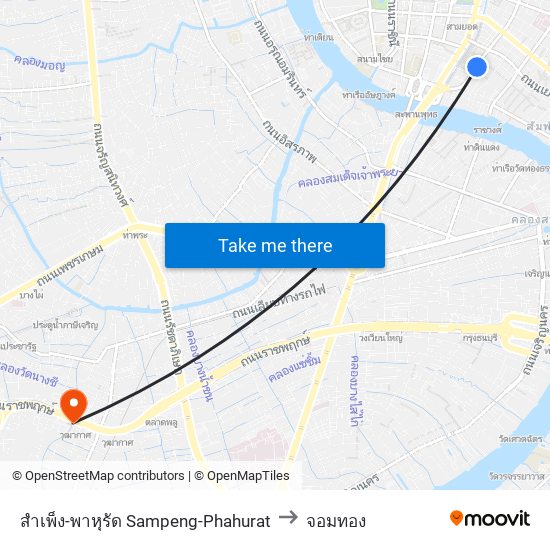 สำเพ็ง-พาหุรัด Sampeng-Phahurat to จอมทอง map