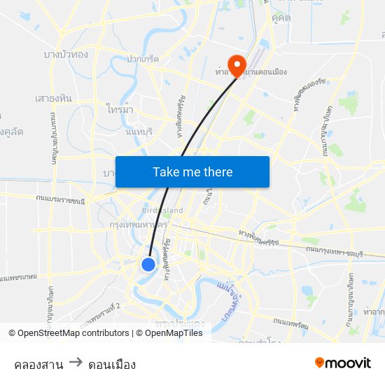 คลองสาน to ดอนเมือง map