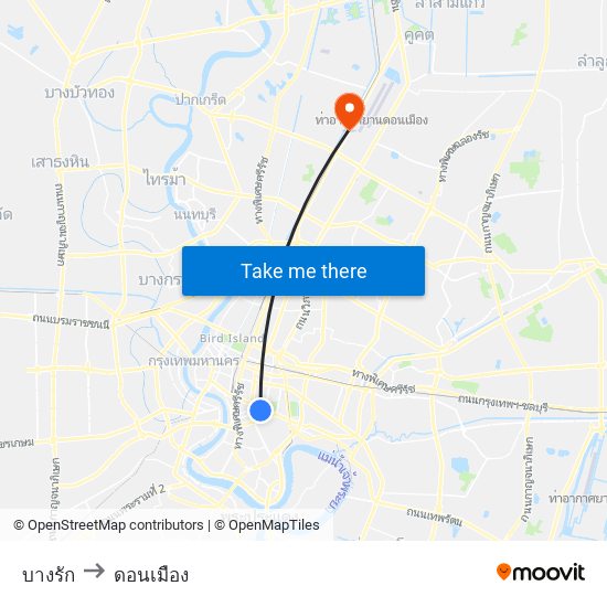 บางรัก to ดอนเมือง map