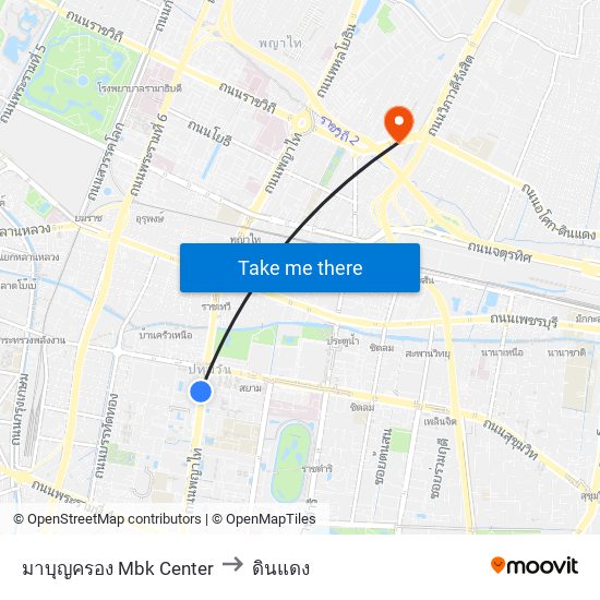 มาบุญครอง Mbk Center to ดินแดง map