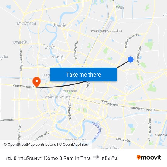 กม.8 รามอินทรา Komo 8 Ram In Thra to ตลิ่งชัน map