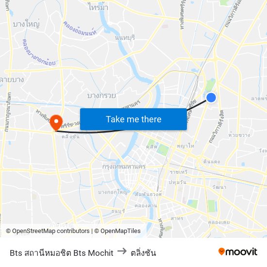 Bts สถานีหมอชิต Bts Mochit to ตลิ่งชัน map