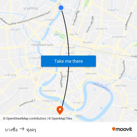 บางซื่อ to ทุ่งครุ map