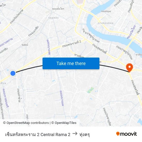 เซ็นทรัลพระราม 2 Central Rama 2 to ทุ่งครุ map