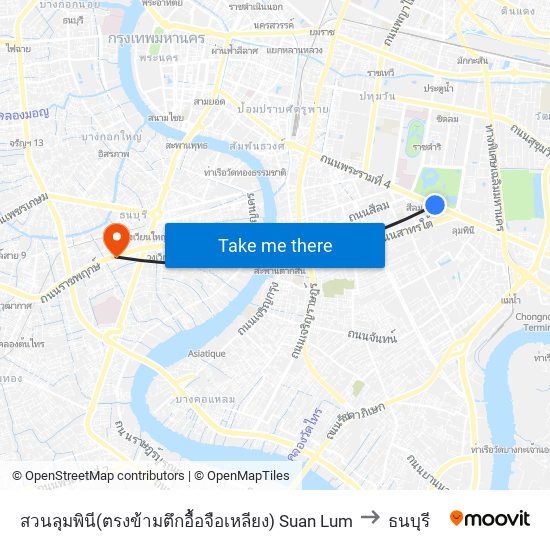 สวนลุมพินี(ตรงข้ามตึกอื้อจือเหลียง) Suan Lum to ธนบุรี map