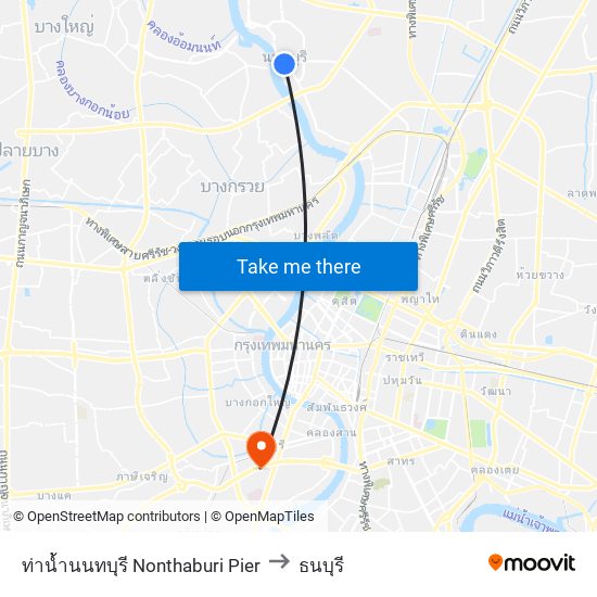 ท่าน้ำนนทบุรี Nonthaburi Pier to ธนบุรี map