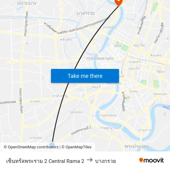 เซ็นทรัลพระราม 2 Central Rama 2 to บางกรวย map
