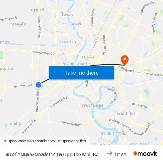 ตรงข้ามเดอะมอลล์บางแค Opp the Mall Bangkae to บางกะปิ map