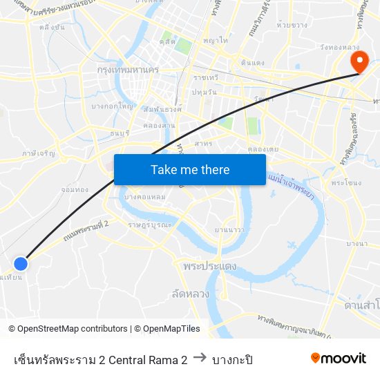 เซ็นทรัลพระราม 2 Central Rama 2 to บางกะปิ map