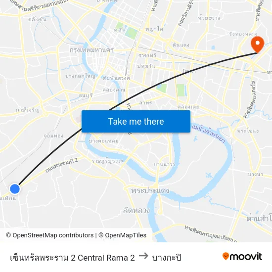 เซ็นทรัลพระราม 2 Central Rama 2 to บางกะปิ map
