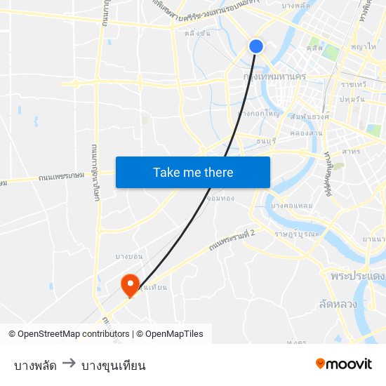 บางพลัด to บางขุนเทียน map