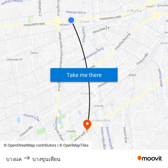 บางแค to บางขุนเทียน map