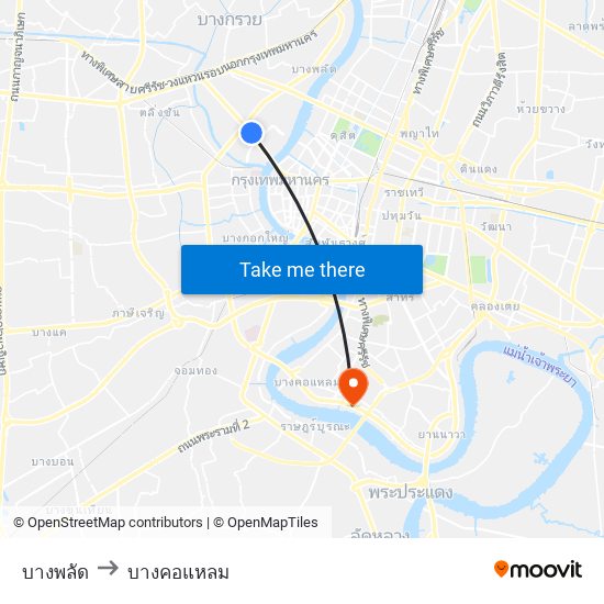 บางพลัด to บางคอแหลม map