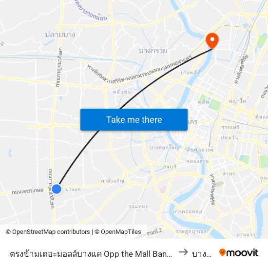 ตรงข้ามเดอะมอลล์บางแค Opp the Mall Bangkae to บางซื่อ map