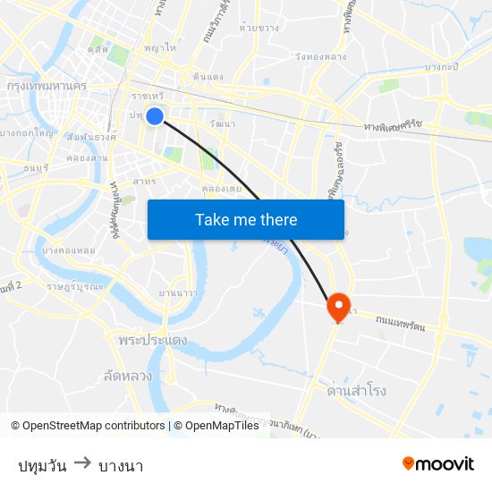 ปทุมวัน to บางนา map