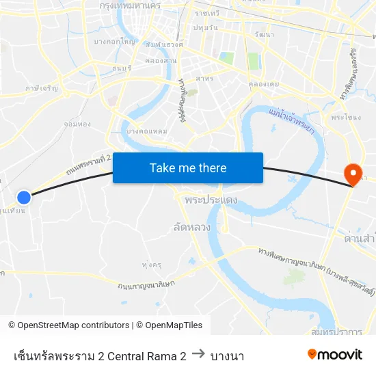 เซ็นทรัลพระราม 2 Central Rama 2 to บางนา map