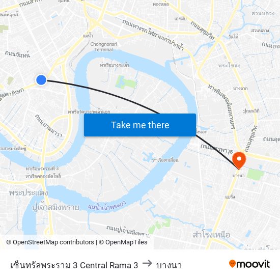 เซ็นทรัลพระราม 3 Central Rama 3 to บางนา map