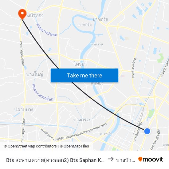 Bts สะพานควาย(ทางออก2) Bts Saphan Khwai (Exit 2) to บางบัวทอง map