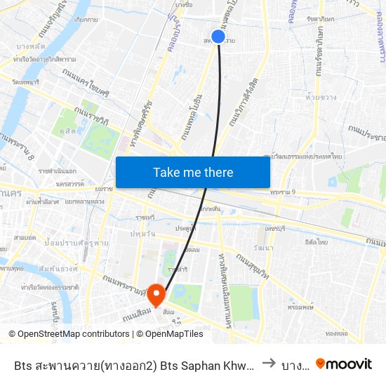 Bts สะพานควาย(ทางออก2) Bts Saphan Khwai (Exit 2) to บางรัก map