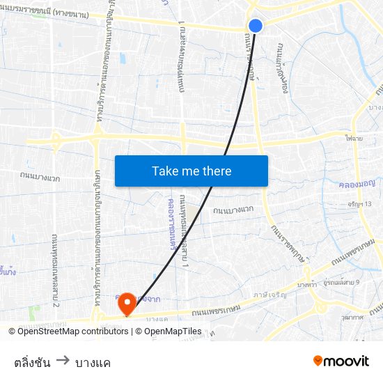 ตลิ่งชัน to บางแค map