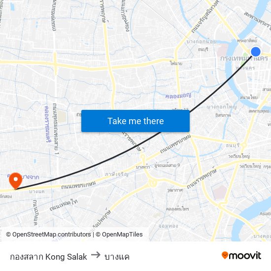 กองสลาก Kong Salak to บางแค map