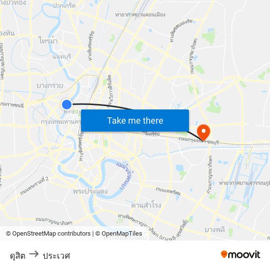 ดุสิต to ประเวศ map