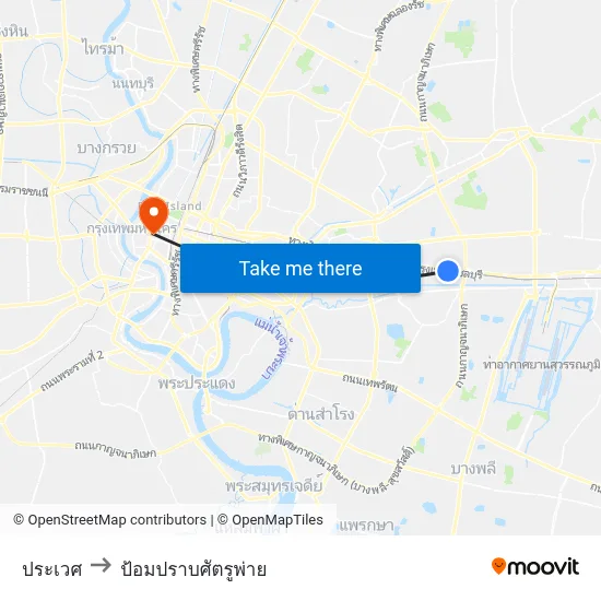 ประเวศ to ป้อมปราบศัตรูพ่าย map