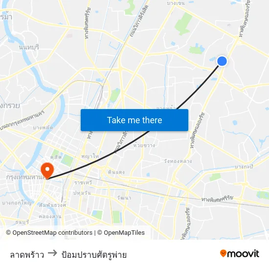 ลาดพร้าว to ป้อมปราบศัตรูพ่าย map