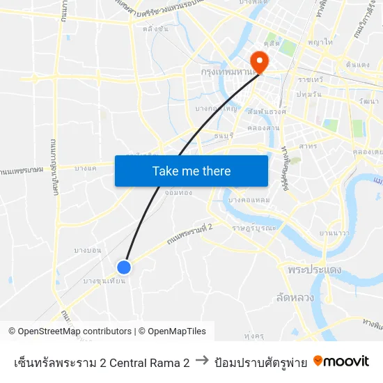 เซ็นทรัลพระราม 2 Central Rama 2 to ป้อมปราบศัตรูพ่าย map