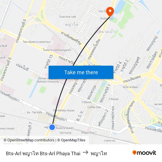 Bts-Arl พญาไท Bts-Arl Phaya Thai to พญาไท map